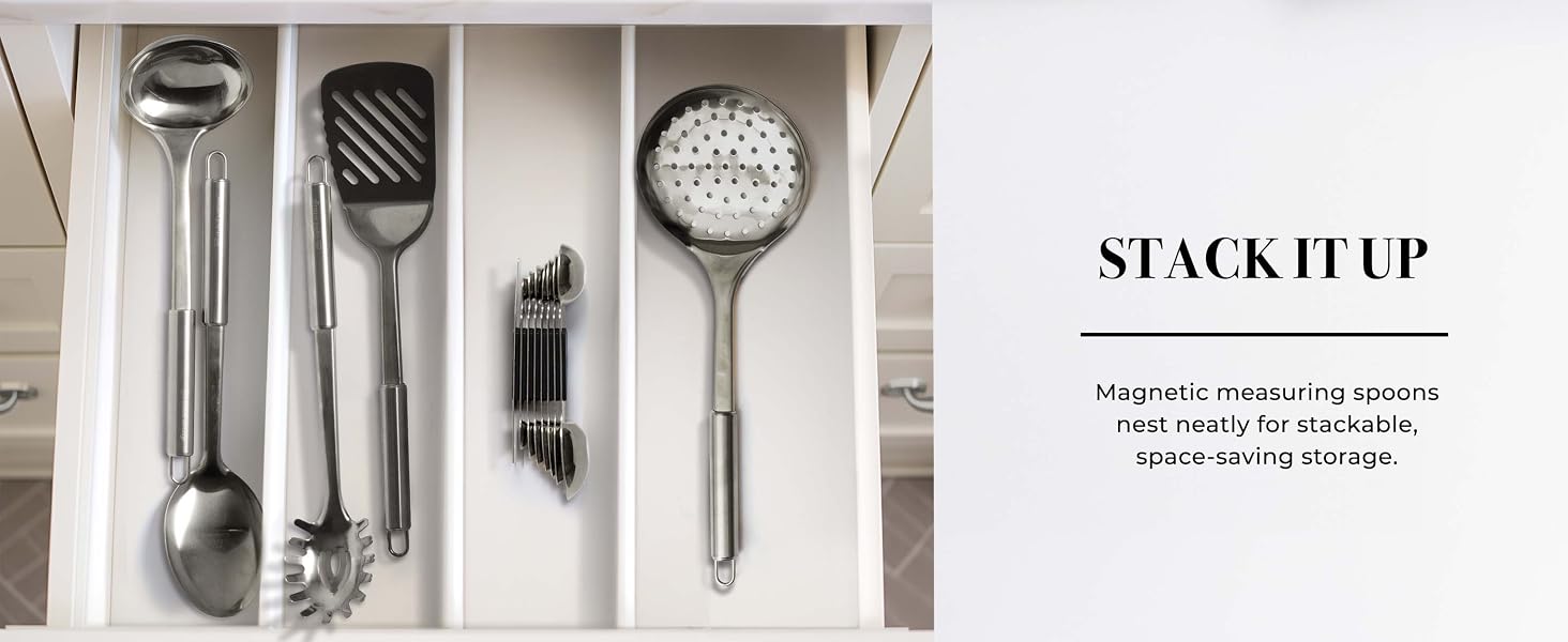 Black - Silver - Magnetic Spoons
