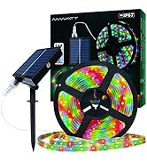MIHEAL Solar LED Strip Lights Outdoor, 16.4ft 280 LEDs Solar Powered Mult Color Changing LED Stri...