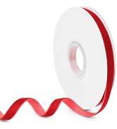HimBen Red Velvet Ribbon, 3/8 inch 10 Yards Vintage Velvet Ribbons Perfect for Christmas Tree Orn...