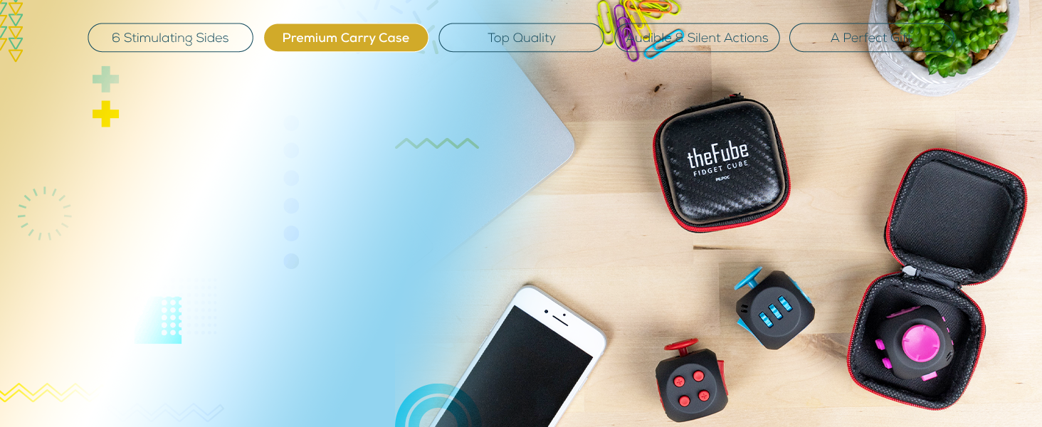 Pilpoc 6-sided fidget cube for kids: Ultimate fidget clicker, glide, flip,, roll, spin.