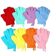Bath Gloves,16 Pcs Exfoliating Bath Gloves,Body Scrub Gloves with Hanging Loop for Beauty Spa Mas...