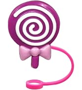 Purple Tumblers Straw Cover Round Shape, Cute Candy Straw Covers Cap, Sugar Style Drinking Straw ...