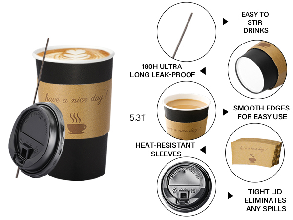 16 oz paper coffee cups with lids