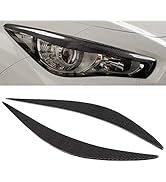 Camrusic Carbon Fiber Front Headlight Eyebrows, Front Lamp Eye Lid Cover Trim Eyebrow Compatible ...