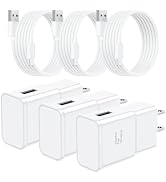 Samsung Charger Fast Charging, 3 Pack Android Phone Wall Plug with 6FT USB C Cable, Type C Charge...