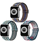 Dsytom 3 Pack Elastic Band Compatible with Apple Watch Bands 38mm 41mm 40mm 42mm 44mm 45mm 49mm, ...