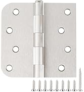 3 Pack Door Hinges 4 Inch Interior/Exterior Door Hinge Satin Nickel Door Hinges 4 Inch Square Rou...