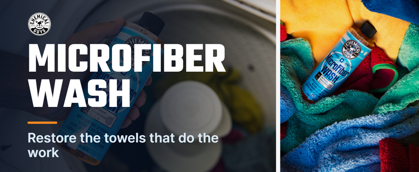 Chemical Guys Microfiber Wash cleans microfiber towels and wash mitts.