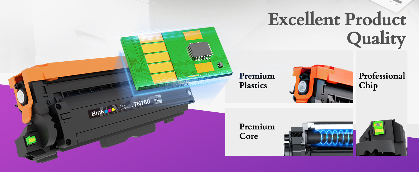E-Z Ink TN760 Toner for Brother Printer Compatible for Brother TN-760 TN730 TN-730 Toner Cartridges