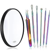 JPNK Blackhead Remover Tools, Stainless Steel Pimple Popper Tool Kit Including 6Pcs Comedone Extr...