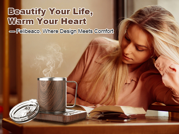 Coffee Mug Warmer & Mug Set for Desk, Electric Coffee Cup Warmer with 16oz Heated Mug