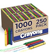 Rosmonde Crayons Bulk, 250 Sets of 4 Pack (1000 Count), Party Favor Crayons, Set of 4 Vibrant Col...