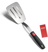 Stainless Steel Flexible Spatula Turner, Thin Slotted Metal Spatula for Cast Iron Skillet, Thin B...