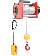 Electric Hoist, 110V Electric Hoist with Remote Control, Portable Electric Power Winch with Doubl...