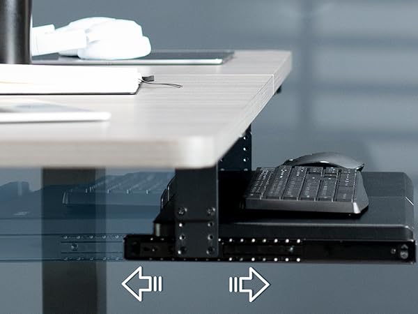 under desk mounted keyboard tray