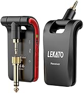 LEKATO 2.4GHz Wireless Guitar System 6 Channels Rechargeable Audio Wireless Transmitter Receiver ...