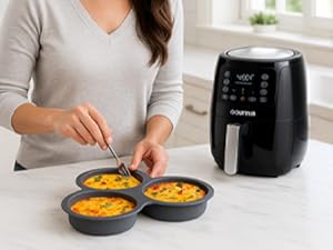 Round Air Fryer Basket Perfect For cooking Egg Bites