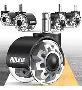HOLKIE Office Chair Wheels Grey Dual Rubber 2 Inch Replacement Smooth Quiet Rolling Casters Unive...