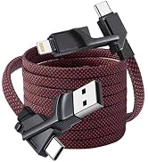 Miger 240W 4 in 1 Charging Cable,6FT USB C to Lightning Cable Braided Fast Charging Multi Charger...