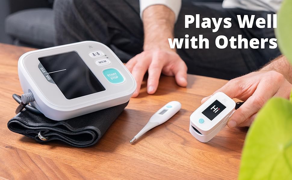 Oximeter finger with pulse integrates with medical devices for total oxygen monitoring