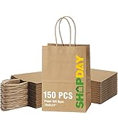 SHOPDAY 5.25x3.75x8 Brown Paper Bags 150Pcs