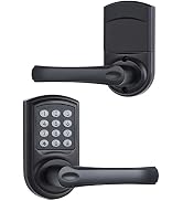 GITRANG Keyless Door Lock Digital Keypad Door Lever Lock, Matte Black Code Electronic Keypad