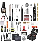 141Pcs 3D Printer Tool Kit & Accessories, 4-Layer Slotted Case, Cordless Rotary Sander, Deburring...
