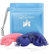 SubSahara African Net Sponge Authentic - 2 Pieces Exfoliating Scrubber for All Skin Types, Ideal ...