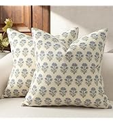 DKwizme Farmhouse Floral Pillow Covers 18x18 Set of 2, Country Botanical Throw Pillow Cover for S...