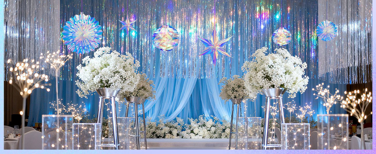 iridescent party decorations
