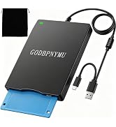 GODBPNYMU 3.5-inch Floppy Disk Drive, Portable USB Floppy Disk Drive, External USB-C FDD Plug-and...