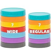 Bedgeta 14 Pack Plastic Mason Jar Lids, 7 Wide Mouth & 7 Regular Mouth Mason Jar Lids with Silico...