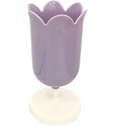 Purple Pen Holder for Desk, Plastic Tulip Pen Holder Girl Small Makeup Box Cute Stationery Organi...