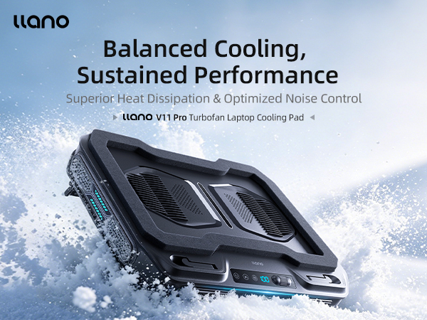 llano V11 Pro Laptop Cooling Pad, Gaming Laptop Cooler RGB Laptop Fan
