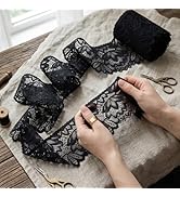 IDONGCAI Stretch Lace Trim 4 Inches Wide Elastic Lace Ribbon for Crafts Bridal Wedding Decor 5 Ya...