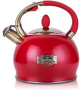 SUSTEAS Stove Top Whistling Tea Kettle - Food Grade Stainless Steel Teakettle Teapot with Cool To...