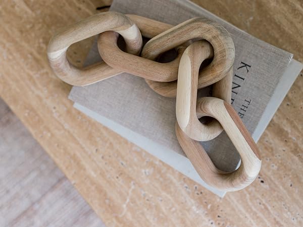 Peakoly acacia chain on coffee table