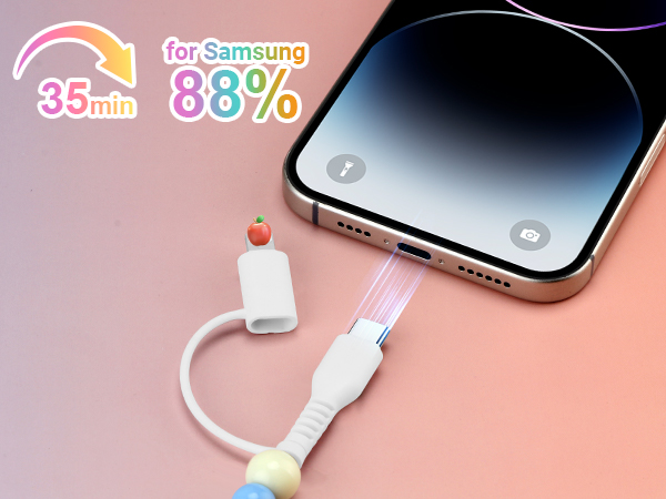 Beaded phone charger for iPhone 16 15 14 13 12 11