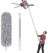 Microfiber Duster with Extension Pole(Stainless Steel), Extra Long 100 inches, with Bendable Head...