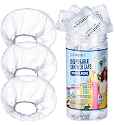 LEOBRO Disposable Shower Caps, 80PCS Individually Wrapped Shower Caps, Large Plastic Shower Caps ...