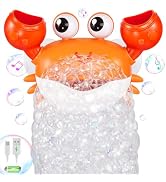 Gigilli Crab Baby Bath Toys, Rechargeable Bath Bubble Machine for Toddlers 6-12 12-18 Months, Aut...