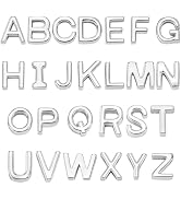 WADORN 26Pcs A-Z Alphabet Letters Charms, Platinum Metal Pendant Trendy Initial Letter Charm Glit...