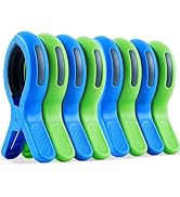 Large Beach Towel Clips for Beach Chair, 8 PCS Heavy-Duty Plastic Clothes Pins, Towel Clips for B...