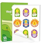 Weliu Glossy Sticker Paper for Inkjet & Laser Printer – 55 Sheets Compatible with Cricut, Waterpr...