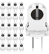 20-Pack JACKYLED Screw Type T8 Lamp Holder with Wires UL Non-shunted Tombstone Light Socket for L...