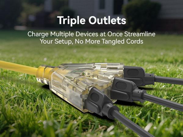 3-Outlets Extension Cord