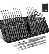 Nicpro Miniature Paint Brushes Drybrush - 20PCS Model Paint Brush Set for Acrylic, Watercolor Det...