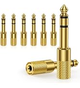 6.35mm Male to 3.5mm Female (1/4 in to 1/8 in) Audio Jack Adapter 8-Pack, Thickened Gold Plated H...