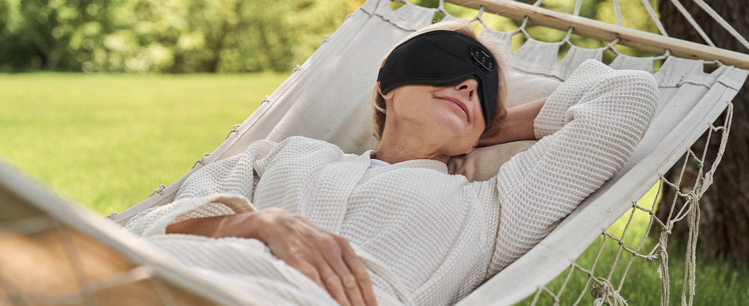 3D sleep mask with bluetooth headphones White Noise