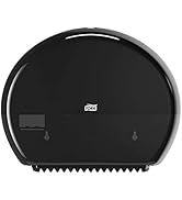 Tork Mini Jumbo Toilet Paper Roll Dispenser Black T2, Modern Look, Elevation Design, 555028A